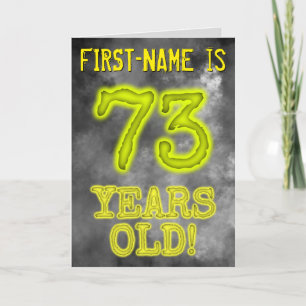 Carte Aura éffrayante Lumineuse Look "73 ANS !" + Nom