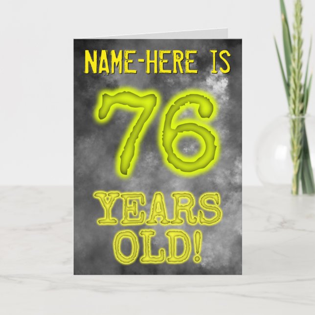Carte Aura éffrayante Lumineuse Look "76 ANS!" + Nom (Devant)