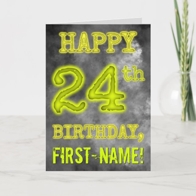 Carte Aura éffrayante Lumineuse Regardez "HEUREUX 24ème  (Devant)