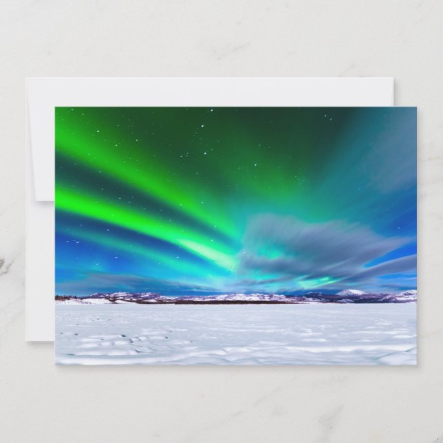 Carte Aurora borealis au-dessus du lac Laberge gelé, Yuk (Devant)