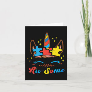 Carte Ausome Unicorn Face Puzzle Sensibilisation sur l'a