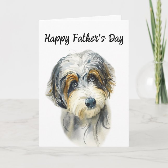 Carte Aussie Doodle Editable Chien Papa Fête des pères (Devant)