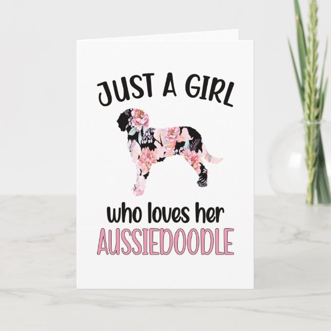 Carte Aussiedoodle Chien fille Amoureux des chiens Aussi (Devant)