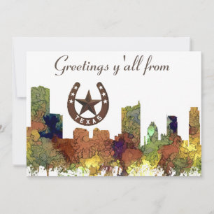 Carte Austin Texas Skyline SG-Safari Buff