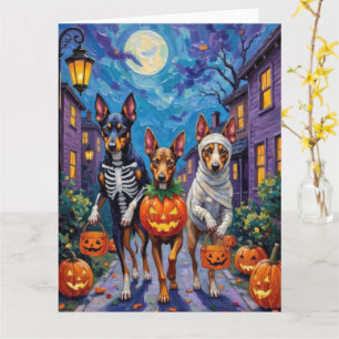 Carte Australian Kelpie Trick-or-Treating Halloween 