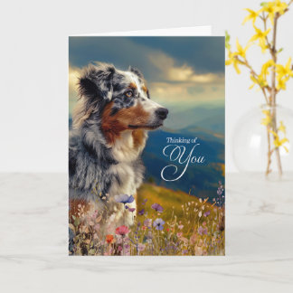 Carte Australian Shepherd Dog Mountains Thinking of You