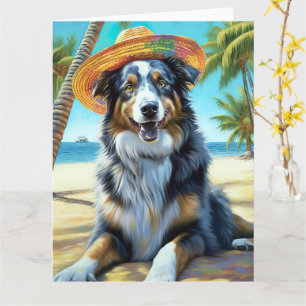 Carte Australian Shepherd On Beach amoureux des chiens c