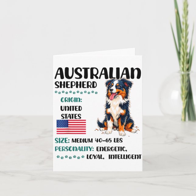Carte Australian Shepherd Origin Funny Aussie Dog Lover  (Devant)