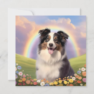 Carte Australian Shepherd Rainbow Bridge Nom personnalis