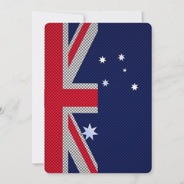 Carte Australie Drapeau Design en fibre de carbone Style (Devant)