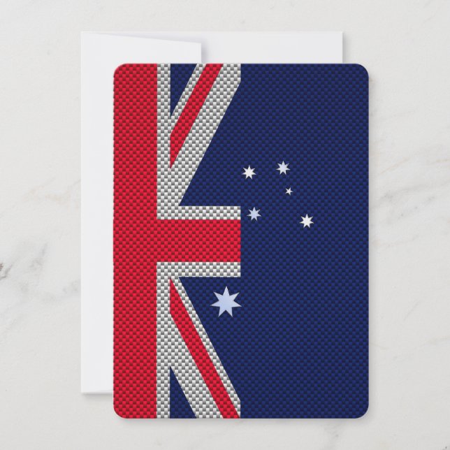 Carte Australie Drapeau Design en fibre de carbone Style (Devant)