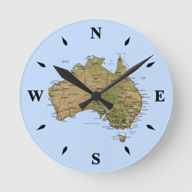 Carte Australie Horloge (Recto)