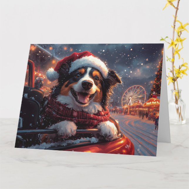 Carte Australie Kelpie Dog Roller Dessous de verre Noël (Fleur jaune)