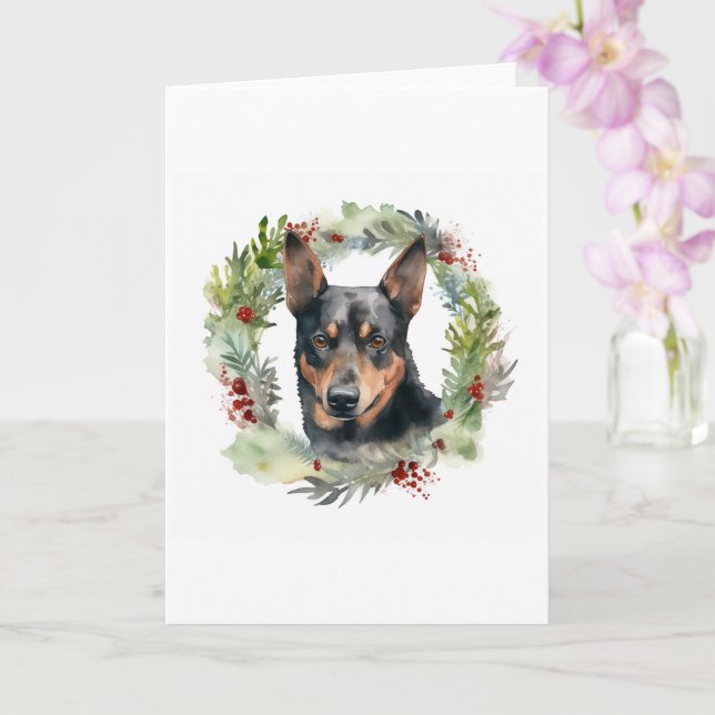 Carte Australie Kelpie Noël Wreath Festive Pup (Orchidée)