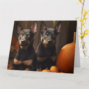 Carte Australien Kelpie Puppy Citrouille de plaisir d'au