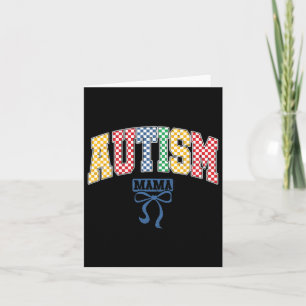 Carte Autism Mama Maman Coquette Bow Sensibilisation sur