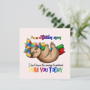 Carte Autism Mom - Sloth