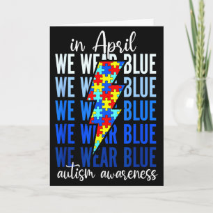 Carte Autisme Arc-en-ciel En Avril Nous Portons Bleu Sen