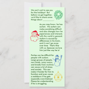 Carte Autisme Christmas Boy Flat Card