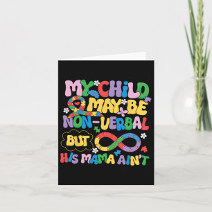 Carte Autisme Maman non-verbal Enfant Avocat Tee