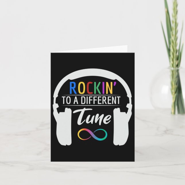 Carte Autisme Symbole D'Infinité Rockin À Une Tune Diffé (Devant)