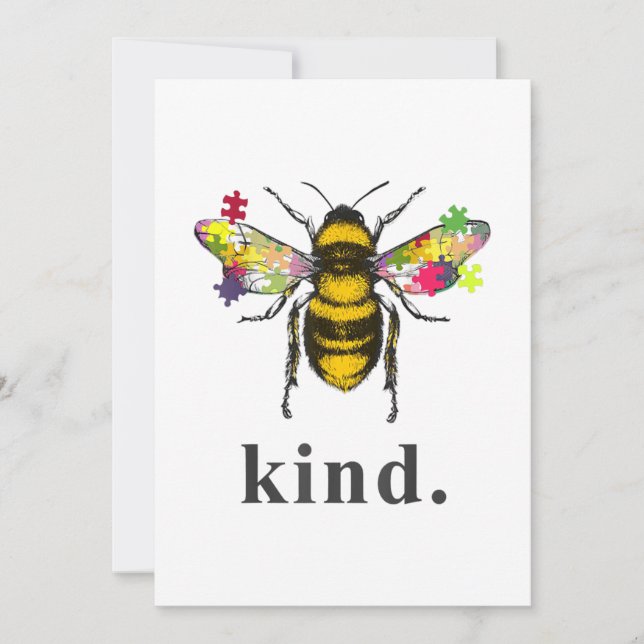 Carte Autiste | Autisme Be Kind Beekeeper Puzzle Piece (Devant)