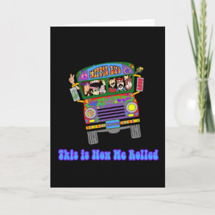 Carte Autobus scolaire hippie