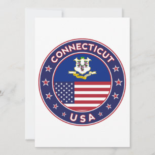 Carte Autocollant Connecticut, États-Unis