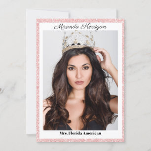 Carte Autographe rose Gold Border Pageant
