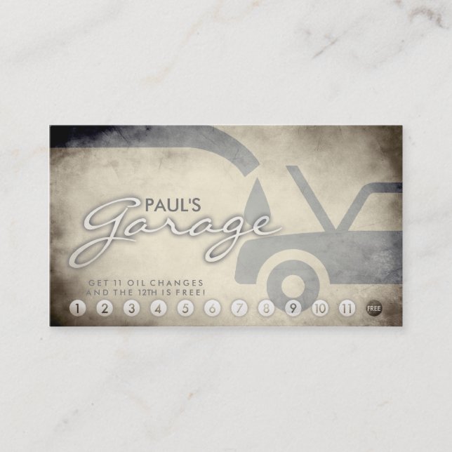 carte automatique âgée de fidélité de garage (Devant)