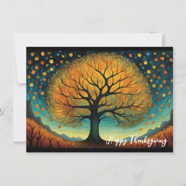Carte Automne Arbre Vacances Automne Thankgiving (Devant)