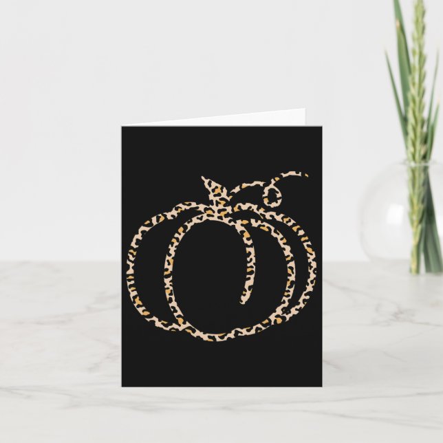 Carte Automne Citrouille mignon Thanksgiving Automne Leo (Devant)