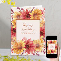 Automne Floral Anniversaire personnalisé