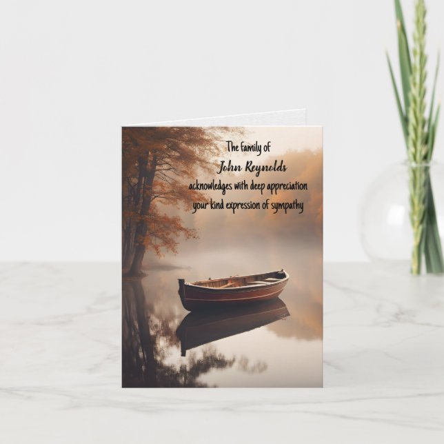 Carte Automne Ligne Sympathie bateau Merci de la famille (Devant)