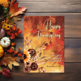 Carte Automne Sun Apocalypse 11:17 Bon thanksgiving