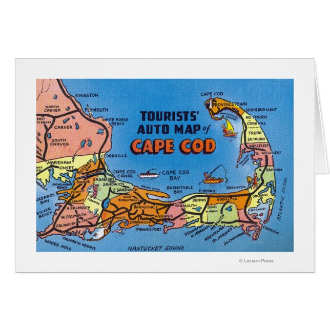 Carte automobile détaillée de Cape Cod (Devant horizontal)