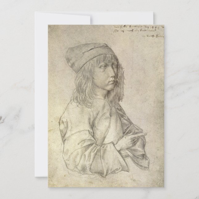 Carte Autoportrait à 13 ans par Albrecht Durer (Devant)