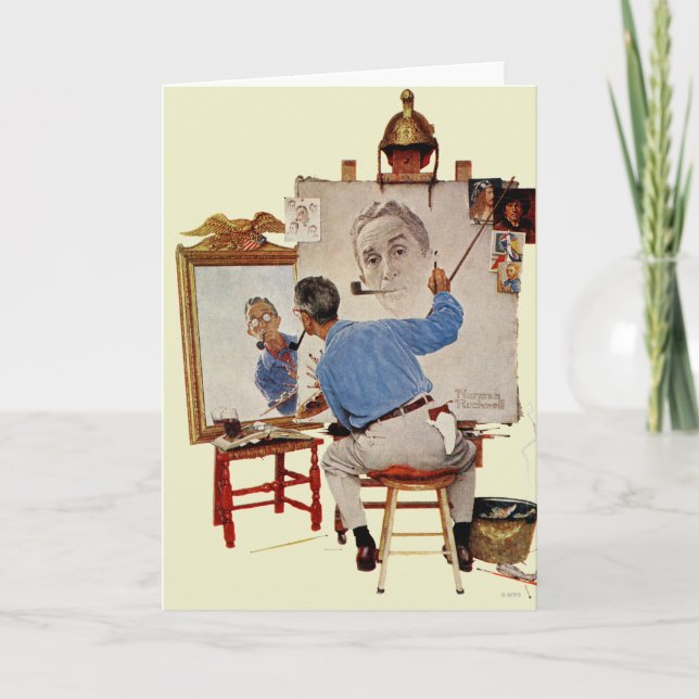 Carte Autoportrait triple (Devant)