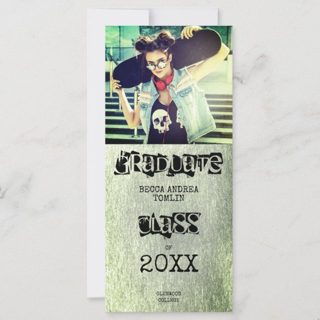 Carte Autre Graduation Effet métallique vert (Devant)