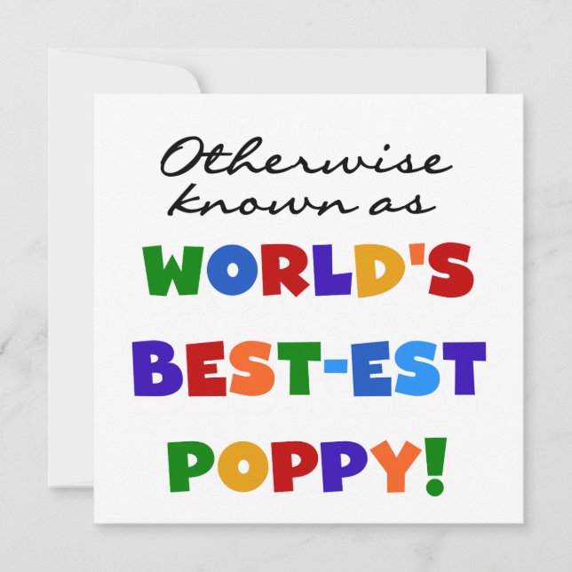 Carte Autres Meilleurs Tshirts et cadeaux Poppy (Devant)