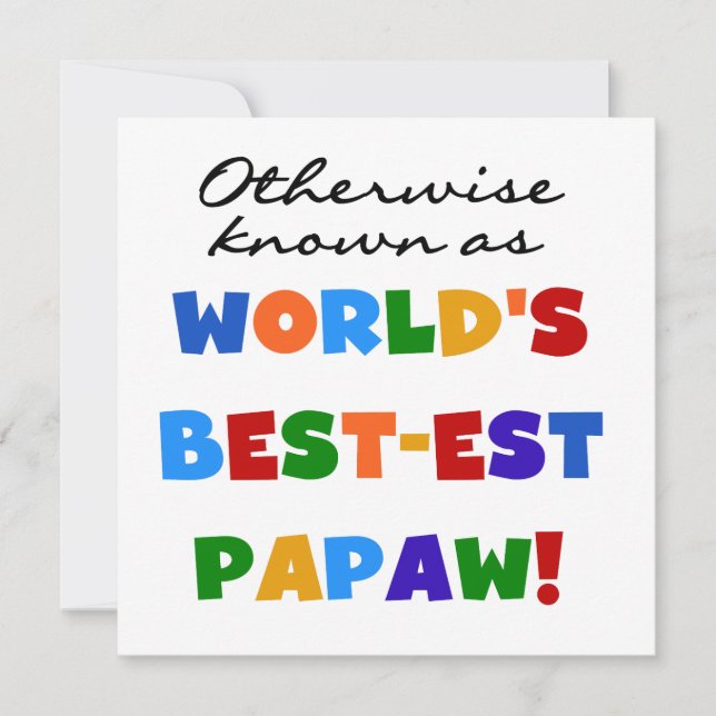 Carte Autres T-shirts et cadeaux Papaw les plus connus (Devant)