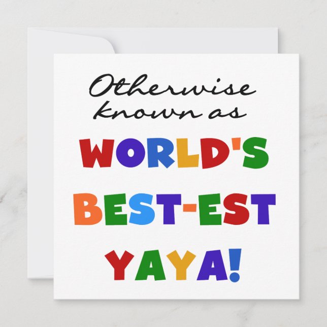 Carte Autres T-shirts et cadeaux Yaya les plus connus (Devant)