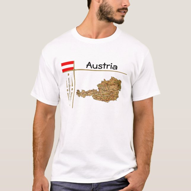 Carte Autriche + Drapeau + Titre T-shirt (Devant)