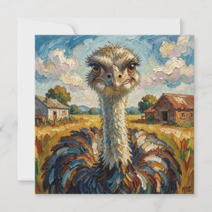 Carte Autruche Impasto dans un Ranch Vierge