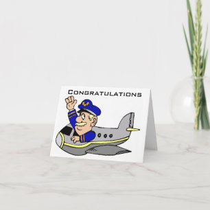 CARTE AUX FÉLICITATIONS DU "NOUVEAU PILOTE"