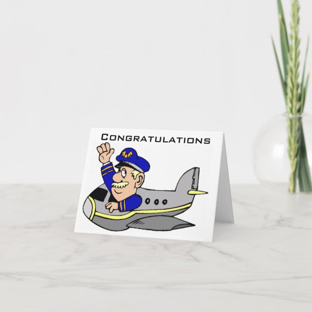 CARTE AUX FÉLICITATIONS DU "NOUVEAU PILOTE" (Devant)