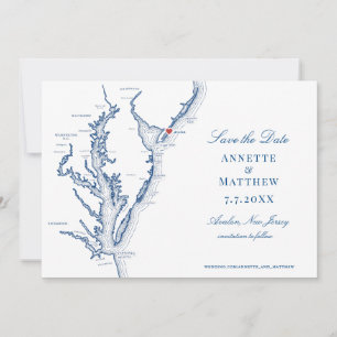 Carte Avalon NJ Elegant Mariage bleu marine