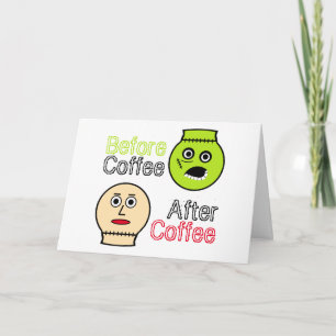 Carte Avant Café, Après Café, Monstre De Café