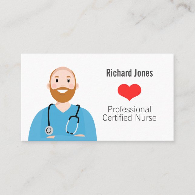 Carte Avatar infirmière personnalisée (Devant)