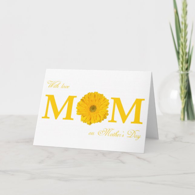 Carte Avec Amour Maman en Fête des Mères Gerbera Daisy F (Devant)